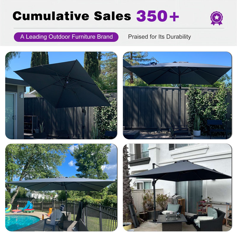 8 ft. patio umbrella Outsunny 8.6FT Umbrella, UPF 30+ Outdoor Market Umbrella, 2-Tier Vented Patio Table with Crank Ribs, Tiltable Porch Umbrella for To keep you anchored 9' Market Umbrella California Color:Navy and Blue Stripe super bright
