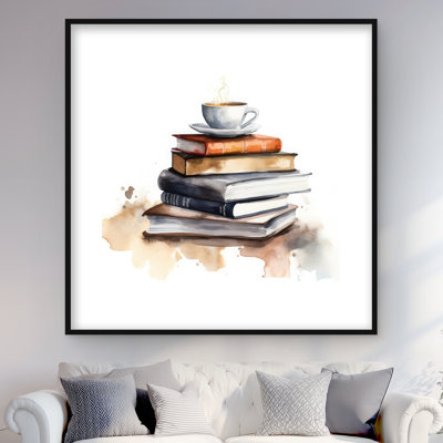 «Calming Books», impression encadrée minimaliste pour chambre à coucher