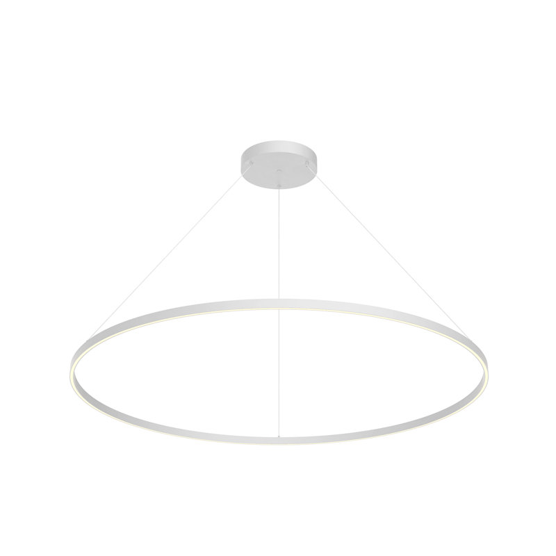 Luminaire suspendu unique à 1 lumière Cerchio, Blanc, H 1,375 po x l 59 po x P 59 po