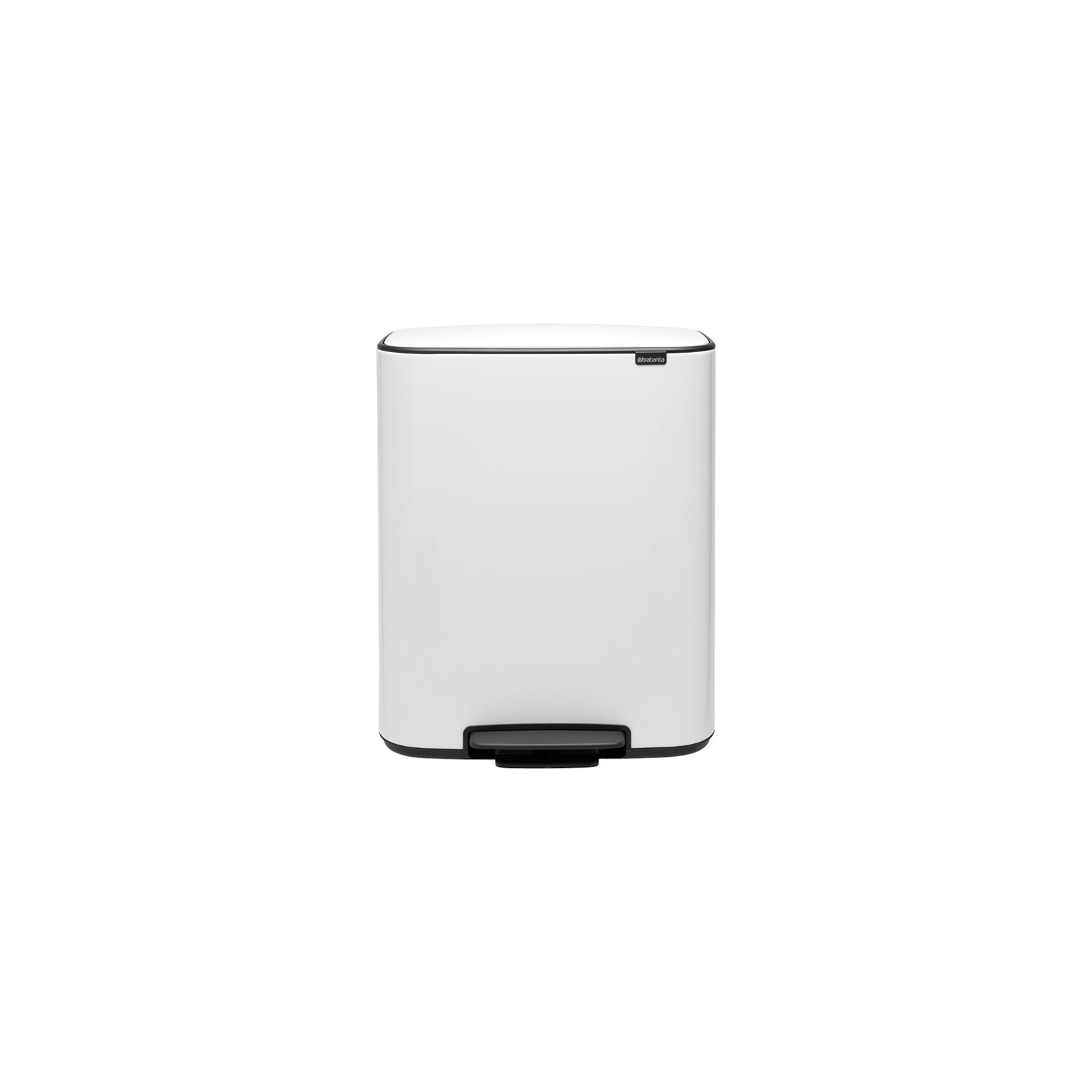 Brabantia Bo Step On Dual Compartment Recycling Trash Can, 2 x 8 Gallon (16 Gallon Capacity), White