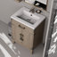 Meuble-lavabo en chêne gris 24 po x 18 po, comptoir en acrylique et miroir inclus - fermeture en douceur, riche espace de rangement intérieur