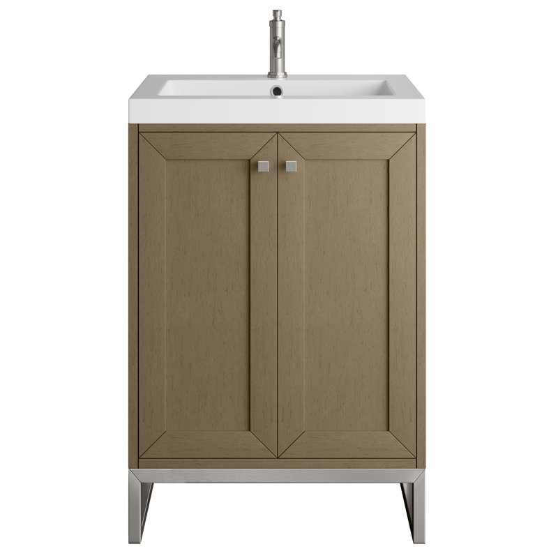 Chianti 23.6'' W Single Vanity, Brushed Nickel, Walnut Whisper