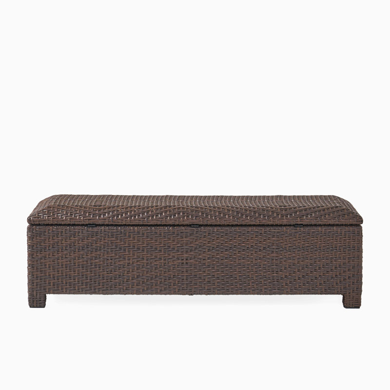 PE WICKER STORAGE BENCH