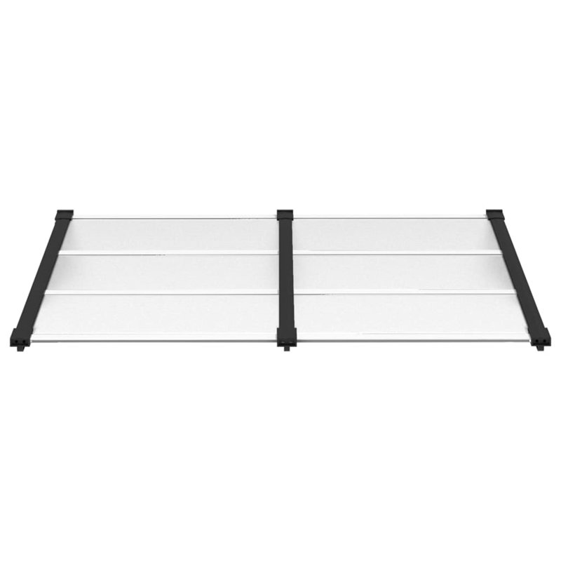 Dakota Fields 90cm D Polycarbonate Cover Retractable Door / Window Awning, Black/Transparent, 27.5cm H x 152.5cm W x 90cm D