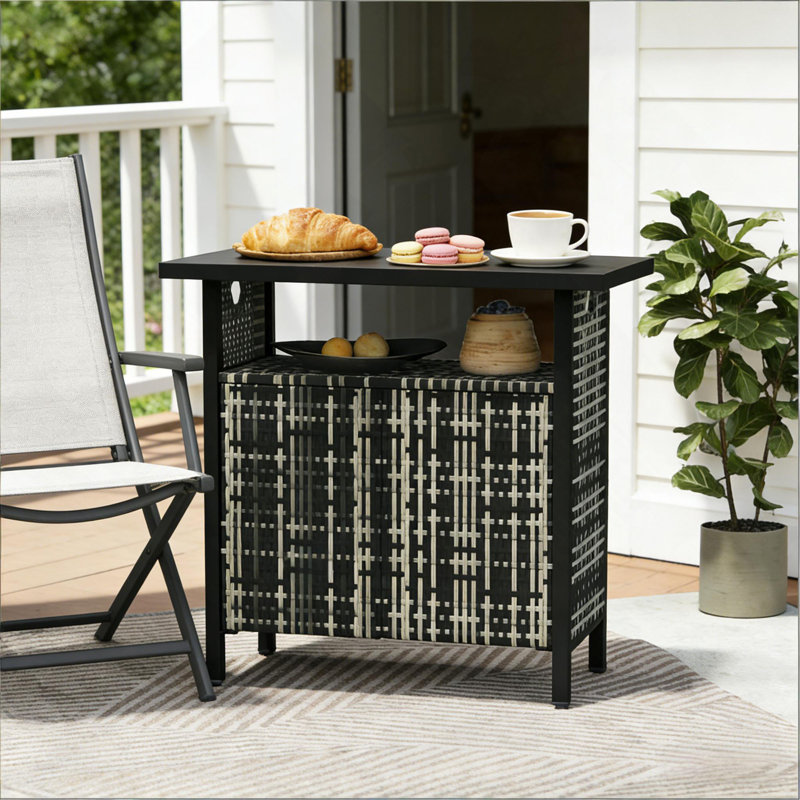 Table basse d'extérieur, organisateur d'armoire de rangement pour serviettes d'extérieur, table de bar d'extérieur