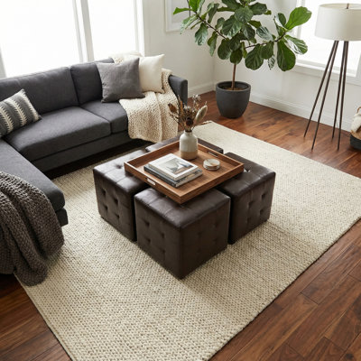 Delinda Faux Leather Ottoman