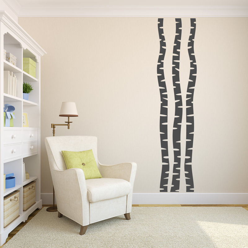 Plants & Flowers Wall Decal, Dark Gray