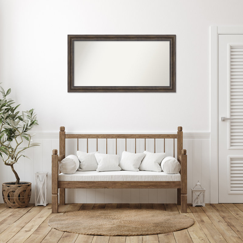 Miroir mural en bois massif Bostynn, Rectangle, H 27,5 po x l 51,5 po