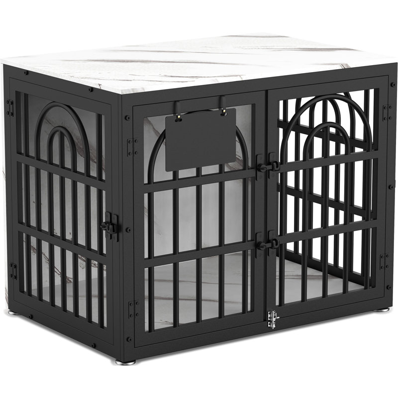 Caisse pour chien 32 po avec plateau en bois, Petit (H 25,6 po x l 32,3 po x P 22 po), Marbre