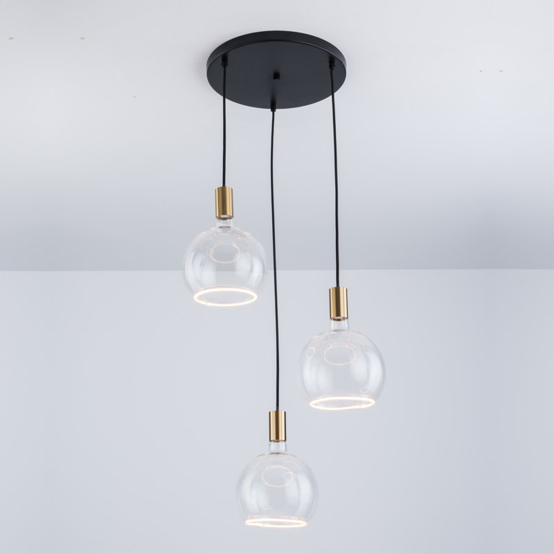 Akers 3 - Light Cluster Pendant, Black/Gold
