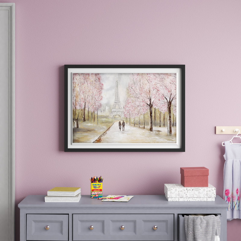 Paris Stroll - reproduction d'art encadrée, Noir, H 26 po x l 36 po x P 1,5 po