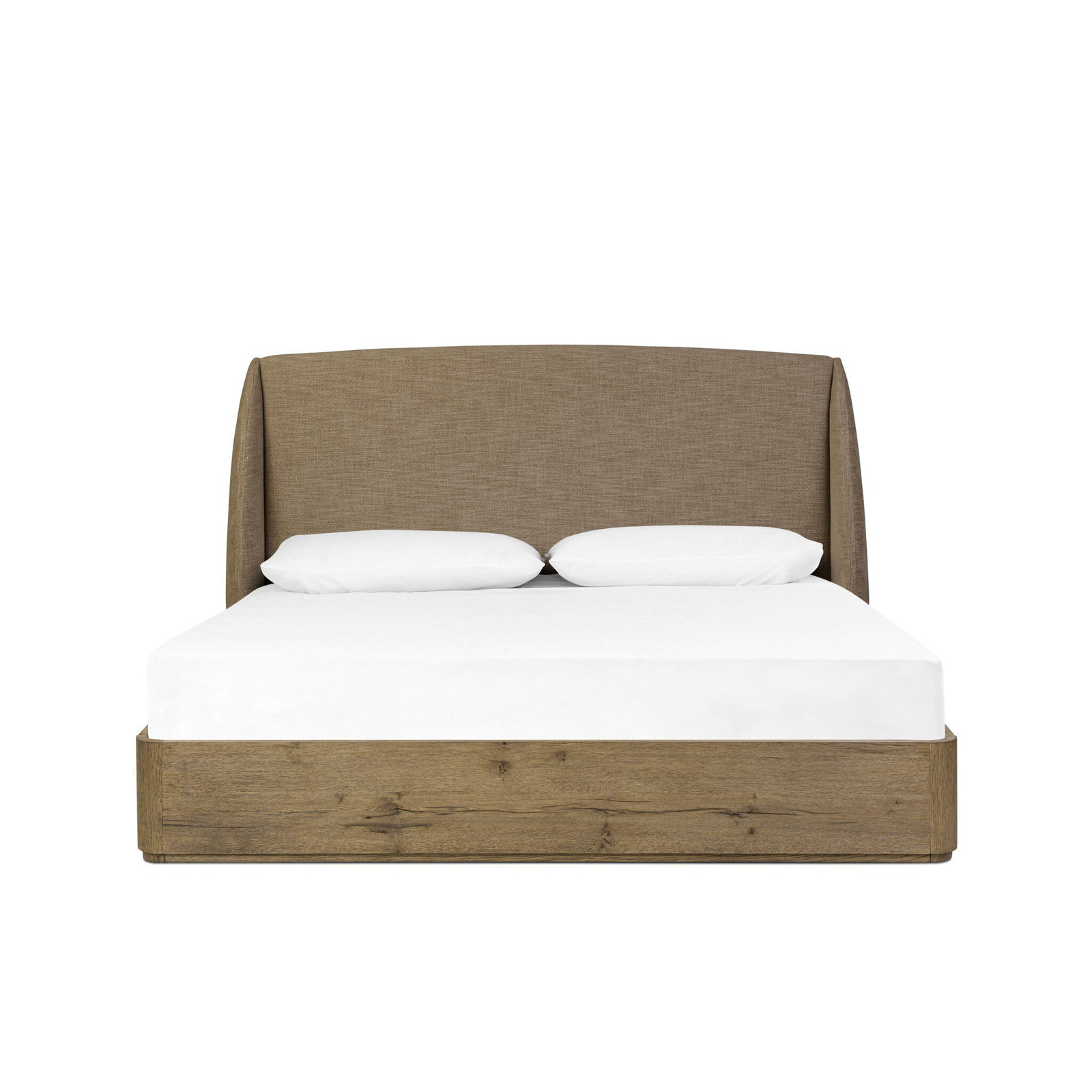 Tenby Wingback Bed, King, Laken Taupe/Brown