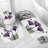 Purple Flower Shower Curtain Set