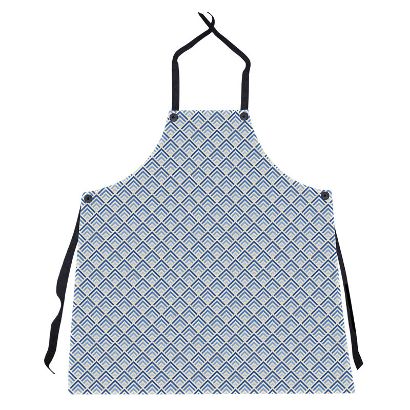Tablier de motif géométrique classique, Jaune / Bleu