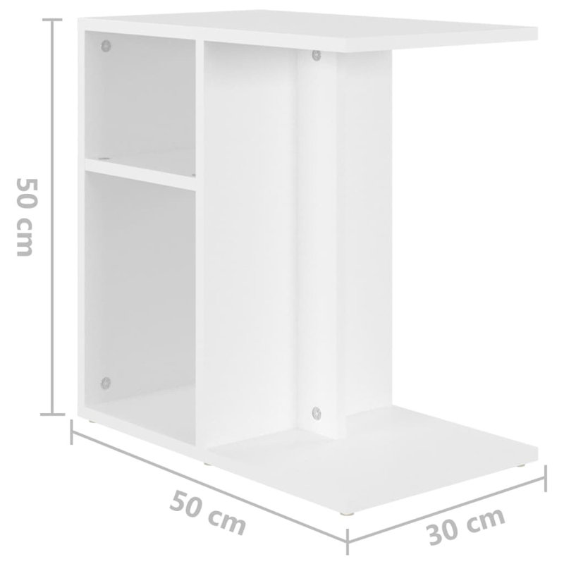 Gnatt Sled End Table, White, White