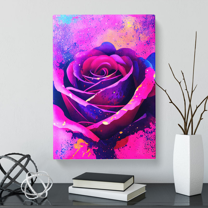 Scholten Rose Flower Splatter Vol.1 - Wrapped Canvas Print, 50cm H x 35cm W x 3cm D