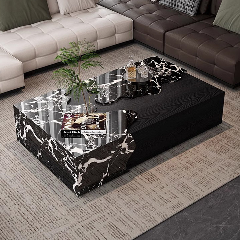 Venice Brown Marble Rectangle Coffee Table