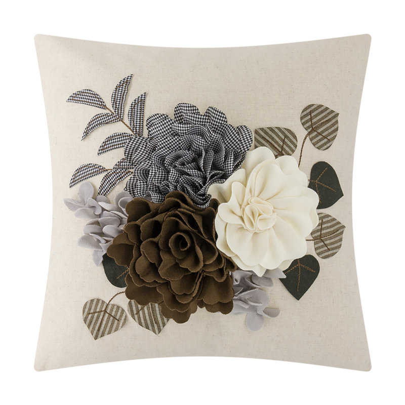  Reversible Throw Pillow, 18"H x 18"W, Brown, Square