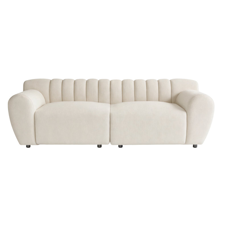 Velvet Sofa, Beige, 2