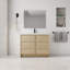 Meuble-lavabo autoportant de 42 po avec lavabo en résine et 2 portes d'armoire à fermeture en douceur, contreplaqué, chêne Dune (Kd-Packing)