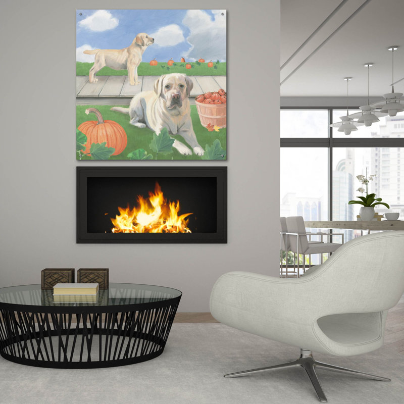  «Fall At The Farm 2» par James Wiens, art mural en verre acrylique, 36 po x 36 po, H 36 po x l 36 po