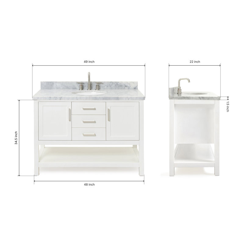 Bayhill 49'' W Single Vanity, White