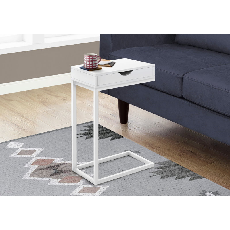 Table de bout Marybeth, Blanc, Blanc, H 24,5 po x l 15,75 po x P 10,25 po