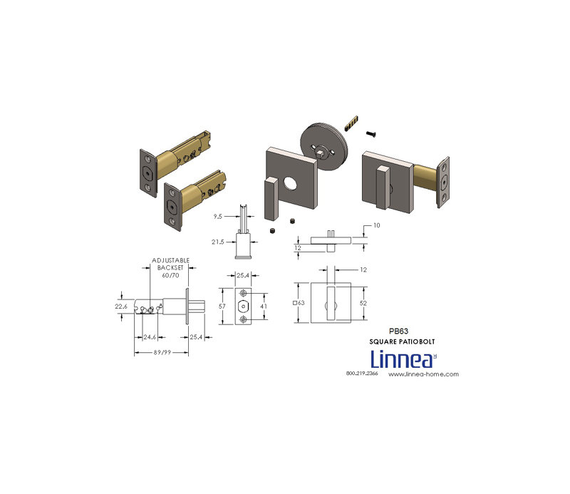 One Sided (Patio) Deadbolt, Satin Brass