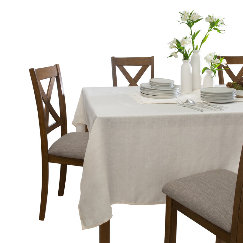 Traneka Rectangle Polyester Tablecloth, Cashmere, 120" L x 70" D