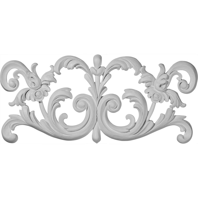 Ashford White Polyurethane Rectangular Onlay Scroll