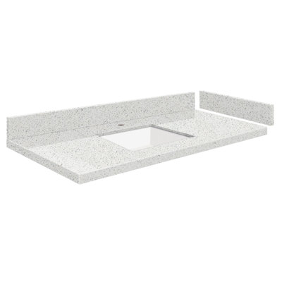 39.75 Single Vanity Top with 1 Faucet Holes -  Transolid, VT39.75x22-1KU-SNO-1