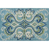 Adelaide Hand Hooked Aqua/Green/Ivory Wool Rug
