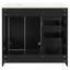 Meuble-lavabo de 36 pouces avec lavabo en céramique, structure en bois massif, charnières, rangement, rangement spacieux pour les produits, style rétro, poignée en métal exquis, glissière à tiroir lisse, lavabo polyvalent de 36 po-700557659