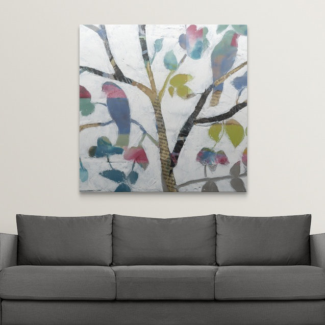« forestières i », reproduction d’impression jennifer, H 35 po x l 35 po x P 1,5 po, Toile