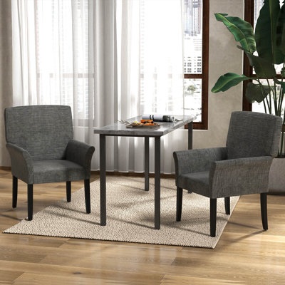  Linen Seat Reception Chair with Wood Frame