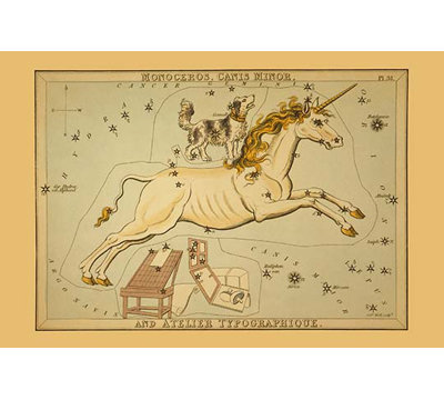 «Monoceros, Canis Major and Atelier Typographique» par Aspin Jehosaphat, impression