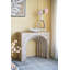 Console sculpturale arquée 32,3 x 14,2 x 29,9 po avec finition faux travertin