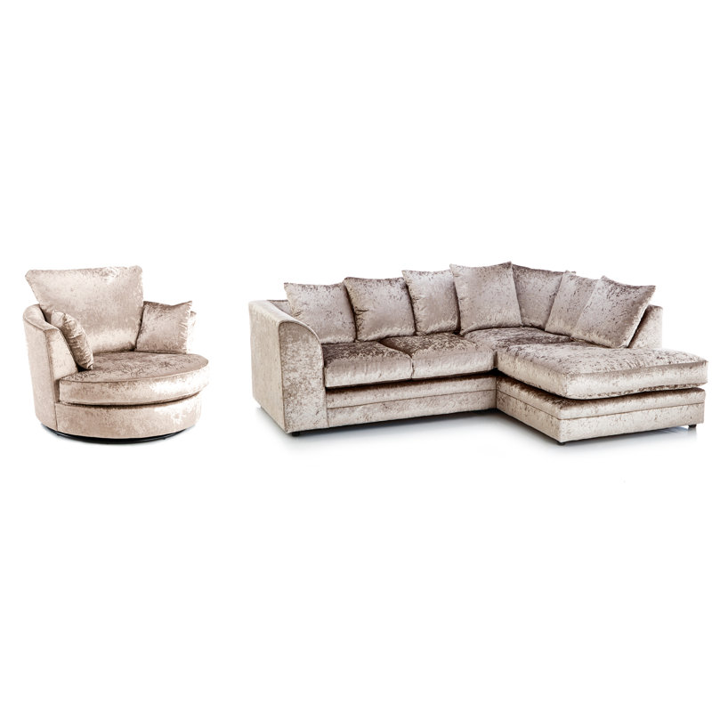 Romelia 2 - Piece Velvet Living Room Set, Mink, Right Hand
