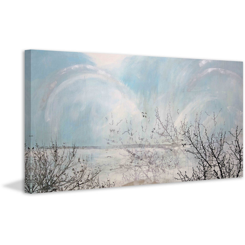 Twin Lake Effect 1 Piece Wrapped Canvas Wall Art, 30 cm H x 61 cm W