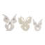 Sculpture murale décorative papillon en résine pour décoration intérieure - Décoration murale moderne pour la cuisine et le vestibule - ensemble de 3, blanc