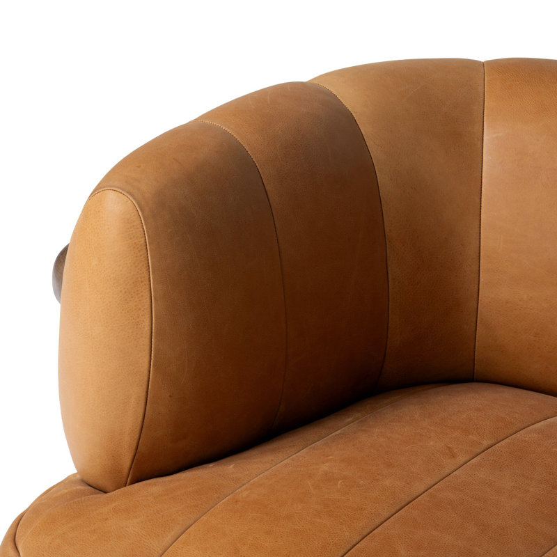 Doss Swivel Barrel Chair, Palermo Cognac Top Grain Leather