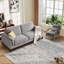 Ensemble 2 pièces de canapé rembourré moderne en lin de 79,1 po avec des pieds en bois et un coussin lombaire-1250945053