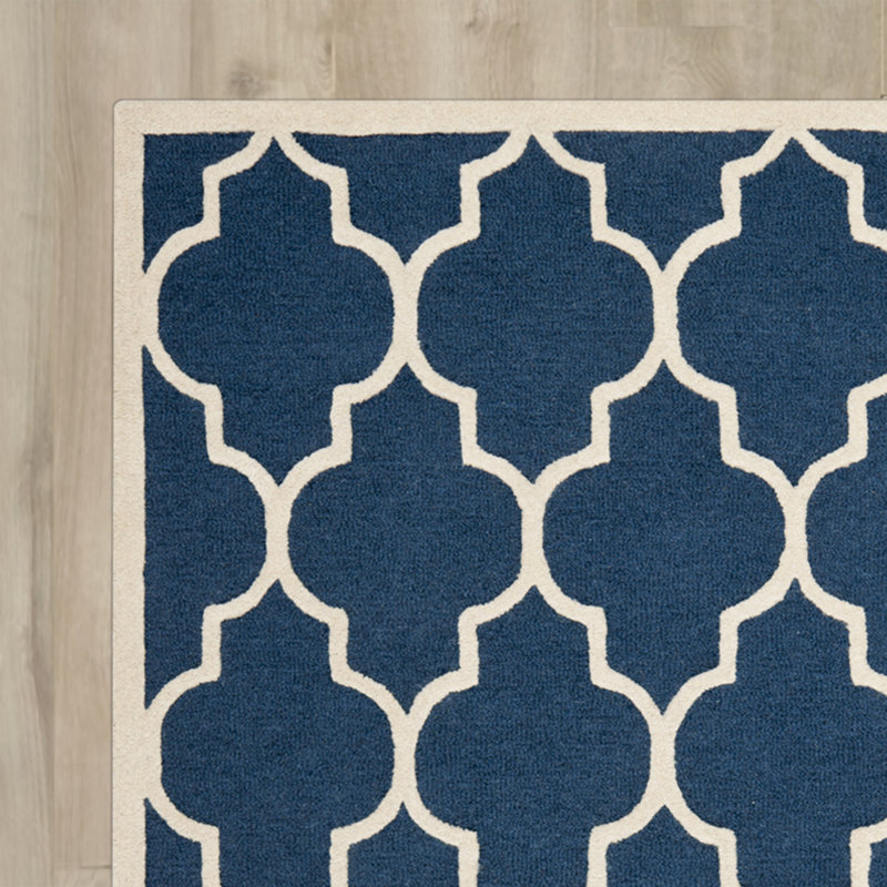 Rotteck Geometric Wool Hand Woven Area Rug, Rectangle 91 x 152cm