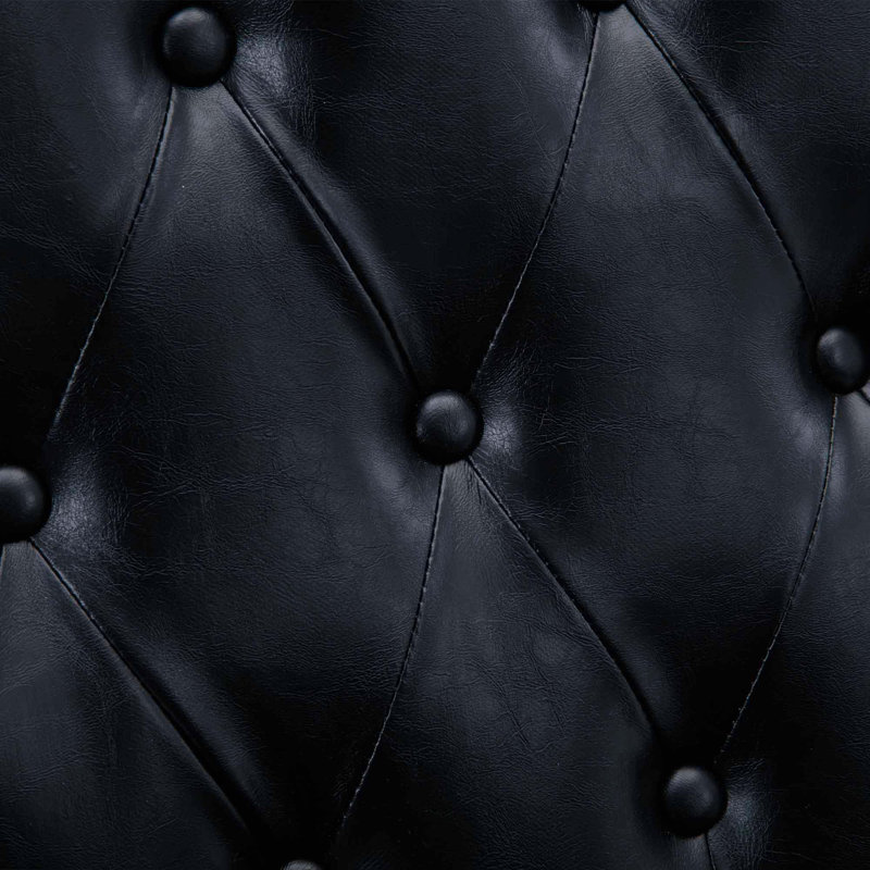 Fauteuil capitonné de 27,6 po Neerav, Similicuir noir