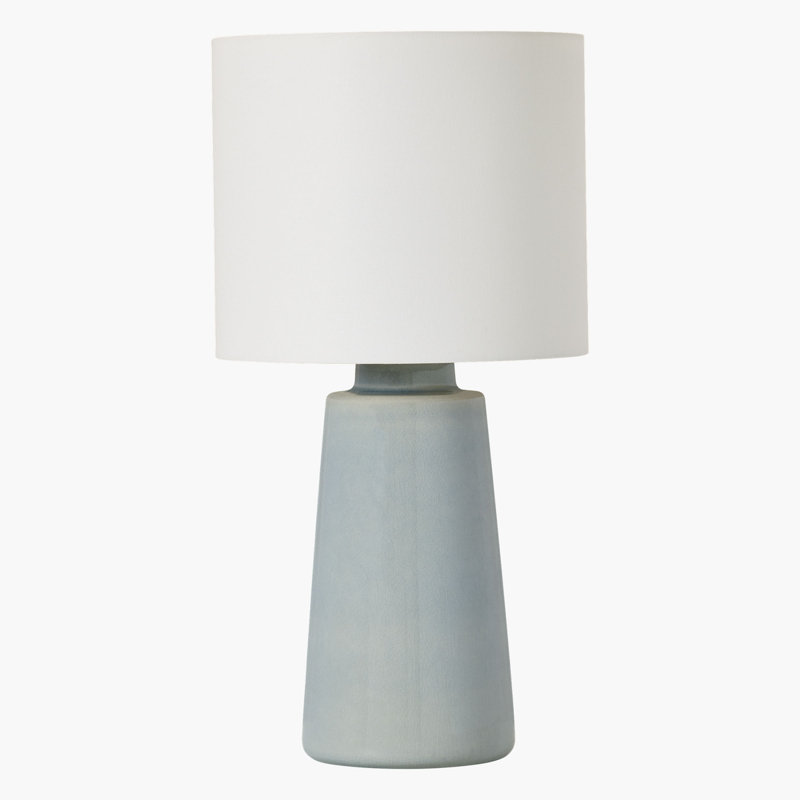 Lampe de table moyenne 1 lumière Jathan, Bleu Anglia craquelé, H 23 po x l 11 po x P 11 po
