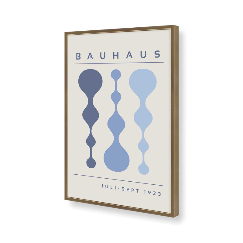 «Blue Retro Bauhaus», affiche I, Or brossé, H 15,25 po x l 12,25 po x P 1,25 po
