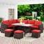 Ensemble de canapé modulaire en rotin 7 pièces PE-770241918-770241919