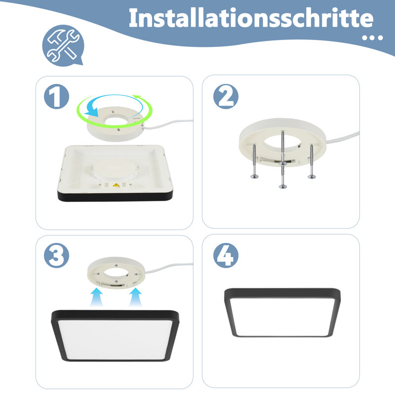 Dantasia Plastic LED Flush Mount, Matt Black