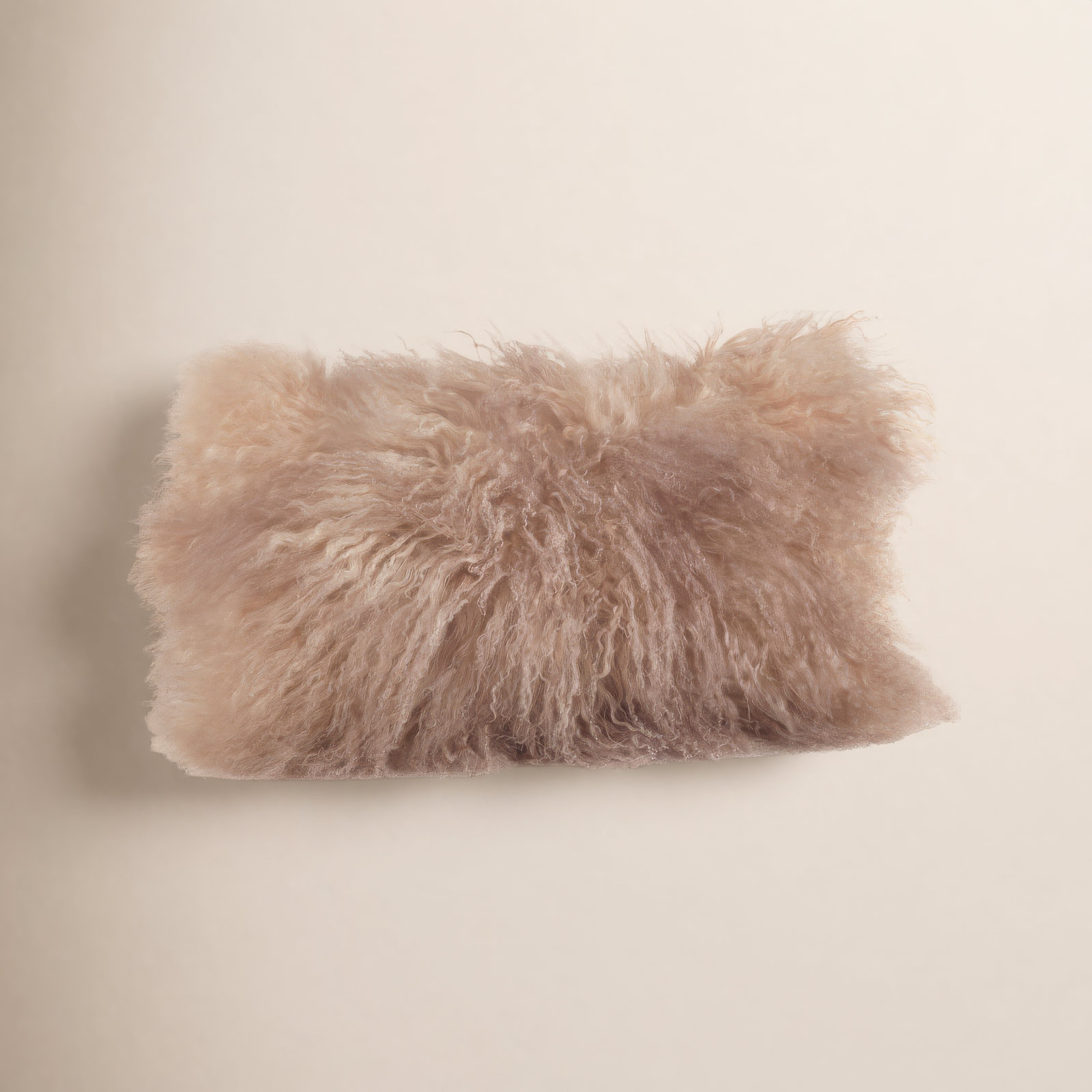 Iyana Wool Lumbar Throw Pillow, Oyster, 12"H x 20"W