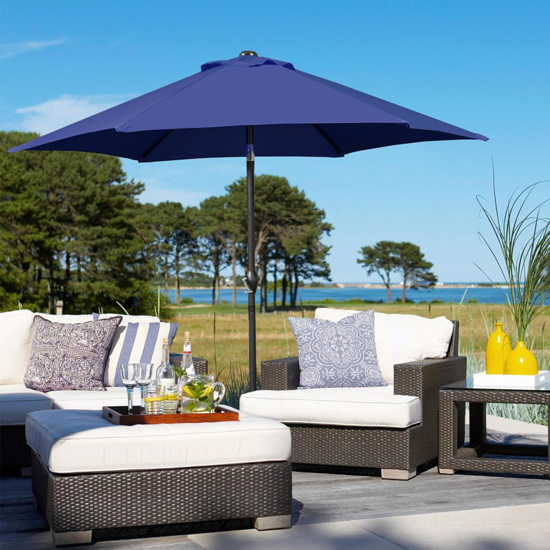 Earnistine 230cm Tilt Market Parasol, Navy